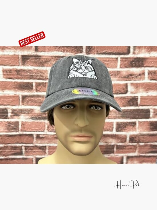 Embroidered Cat Baseball Cap - Unisex Dad Hat main image 7